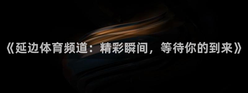 《延边体育频道：精彩瞬间，等待你的到来》
