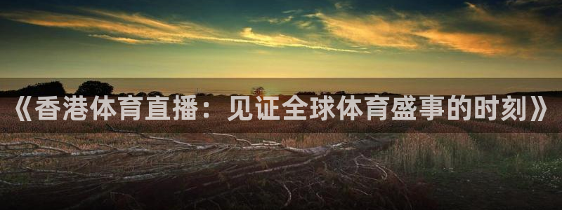 《香港体育直播：见证全球体育盛事的时刻》
